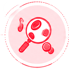 Magnifying glass over cells