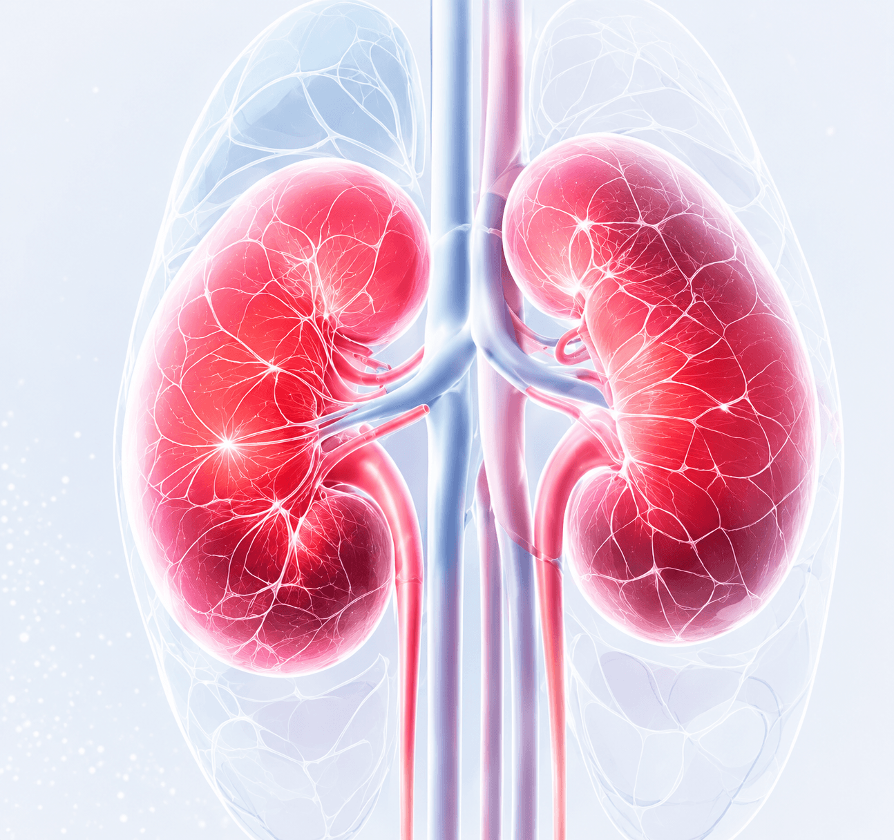 Anatomical illustration of human kidneys